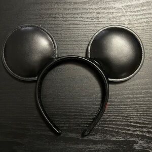 Disney Parks Mickey Mouse Signature Ears Black Leather